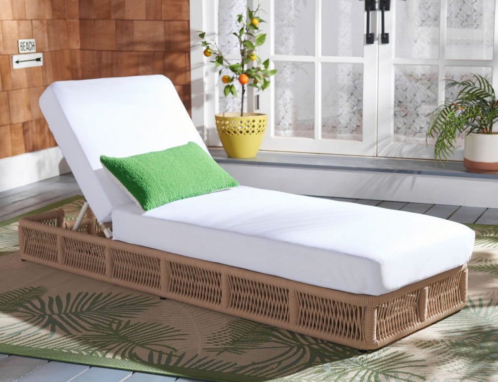 Safavieh Outdoor Gillian Sunlounger Tan / White