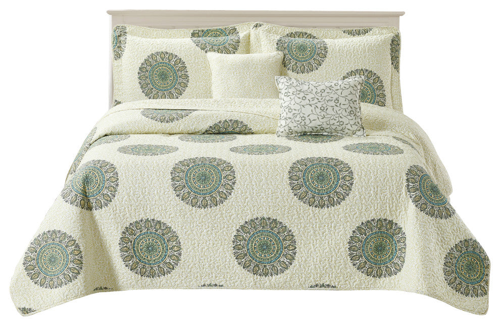 Encore 5 Piece Printed Quilt Set, 122'''' X 106''''