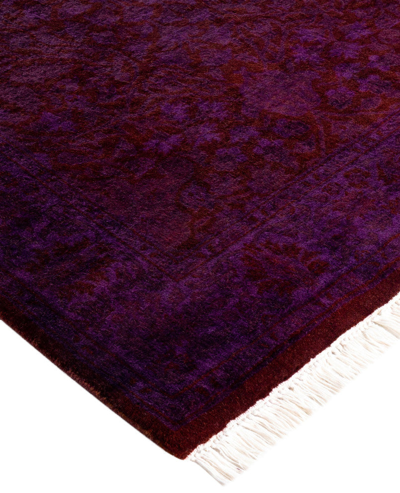 Overdyed One-of-a-Kind Hand-Knotted Area Rug Purple, 2' 8" x 18' 5"