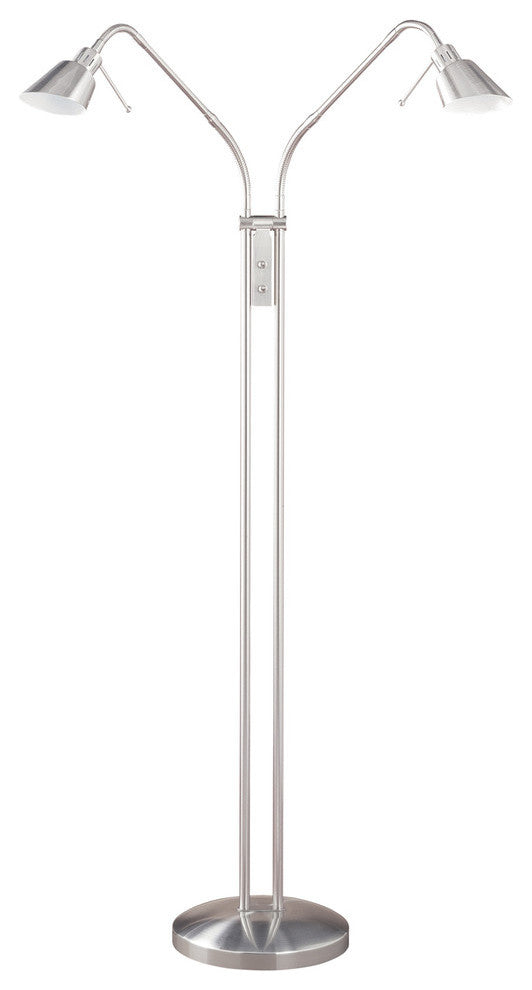 Olso Twins 2-Light Floor Lamp, Satin Nickel