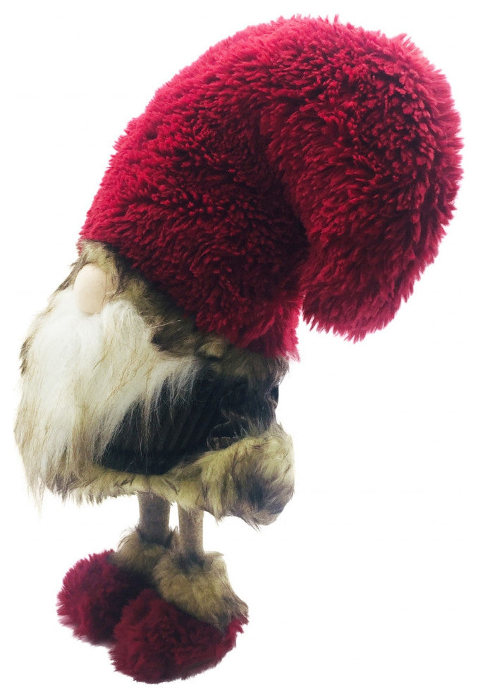 Big Red Fur Hat Cheetah Coat Gnome