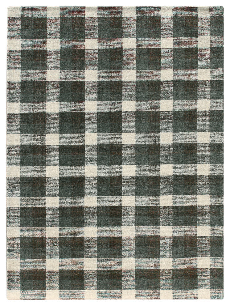 Amer Rugs Tartan TRA-6 Charcoal Black Hand-tufted - 8'x10' Rectangle Area Rug
