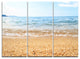 "Blue Seashore With Pebble Stones" Metal Wall Art, 3 Panels, 36"x28"