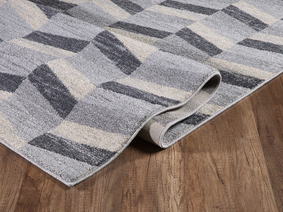 Abani Quartz QRZ170A Multicolor Neutral Geometric Chevron Area Rug