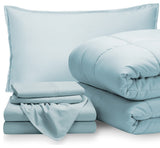 Bare Home 5-Piece Twin Bed-in-a-Bag, Light Blue, Light Blue