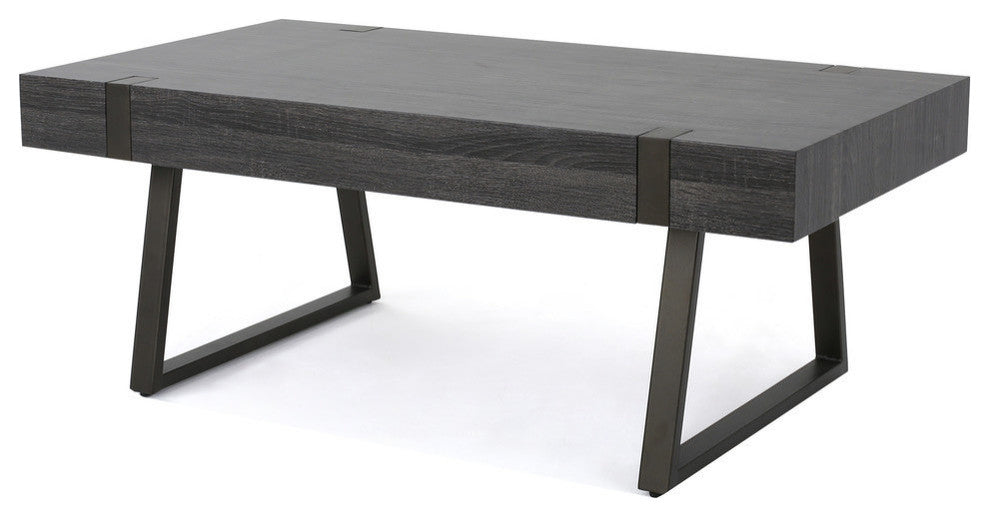 GDF Studio Genwa Canyon Coffee Table, Black Oak