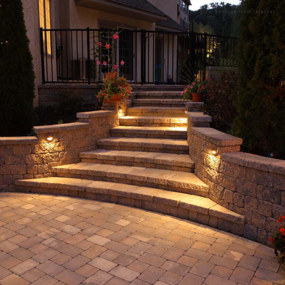 12-Pack Hemisphere LED Deck Lights, 3000K Warm White, Brown