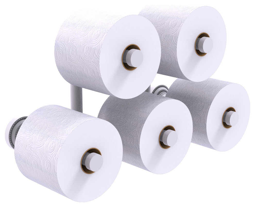 Dottingham 5 Roll Reserve Roll Toilet Paper Holder, Matte White