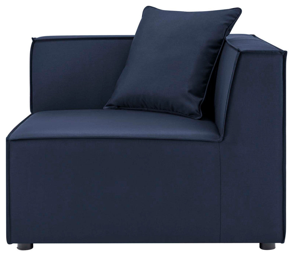 Saybrook Outdoor Patio Upholstered Sectional Sofa Corner Chair Navy