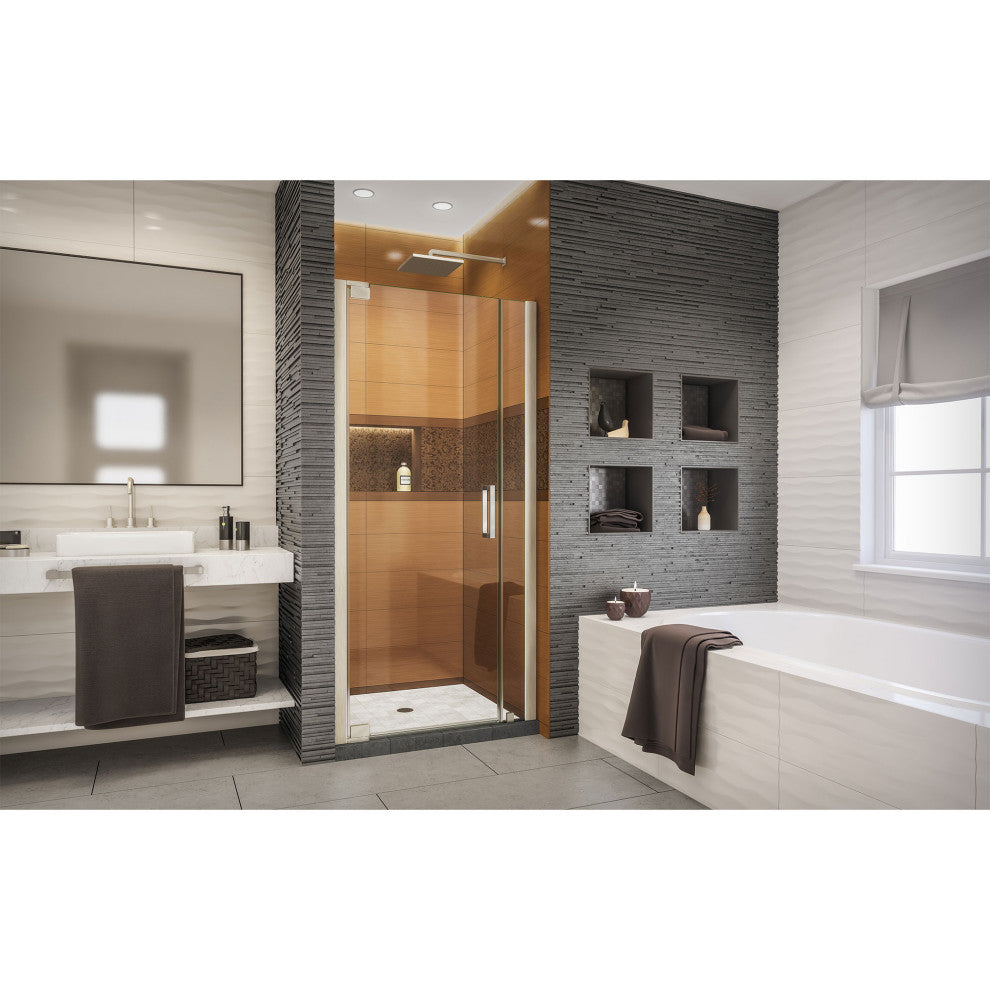 Elegance-LS 36 1/4 - 38 1/4"W Frameless Pivot Shower Door, Brushed Nickel