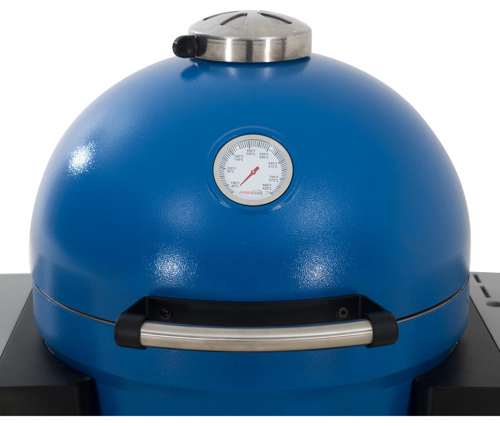 AmberCove 20 Inch BBQ Portable Charcoal Grill with Smoker, Removable Grate