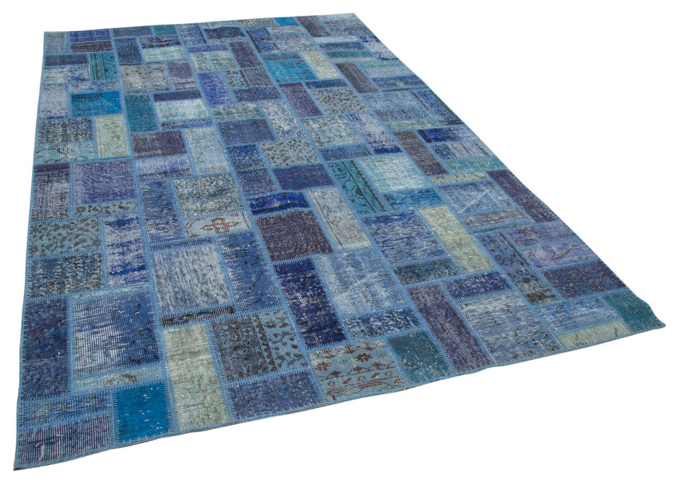 Rug N Carpet - Hand-Knotted Turkish 6' 7" x 9' 9" Vintage Patchwork Area Rug