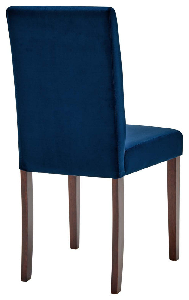 Side Dining Chair, Set of 2, Blue Navy, Velvet, Modern, Cafe Bistro Hospitality
