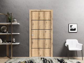 Bi-fold Doors 72 x 80 | Planum 0015 Oak with  | Sturdy Tracks