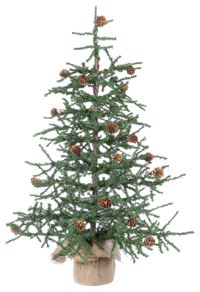 36" Carmel Pine W/Cones 995T Burlap Base
