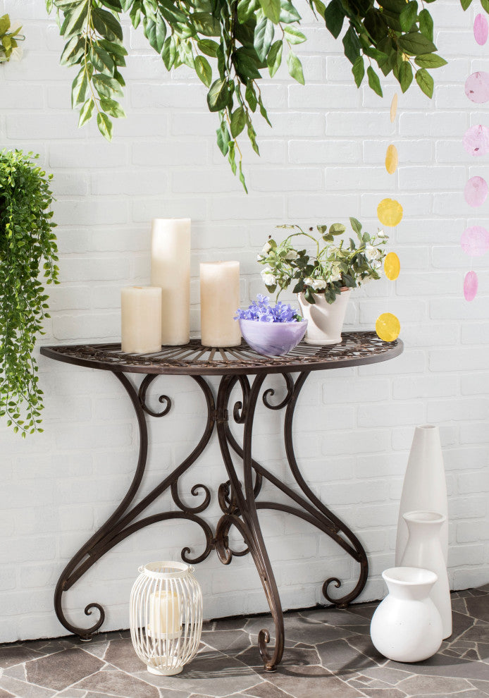 Safavieh Annalise Indoor-Outdoor Accent Table, Rustic Brown