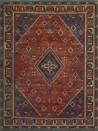 Fine Vintage Distressed Ulvelaik Red/Navy Rug, 10'7 x 14'1