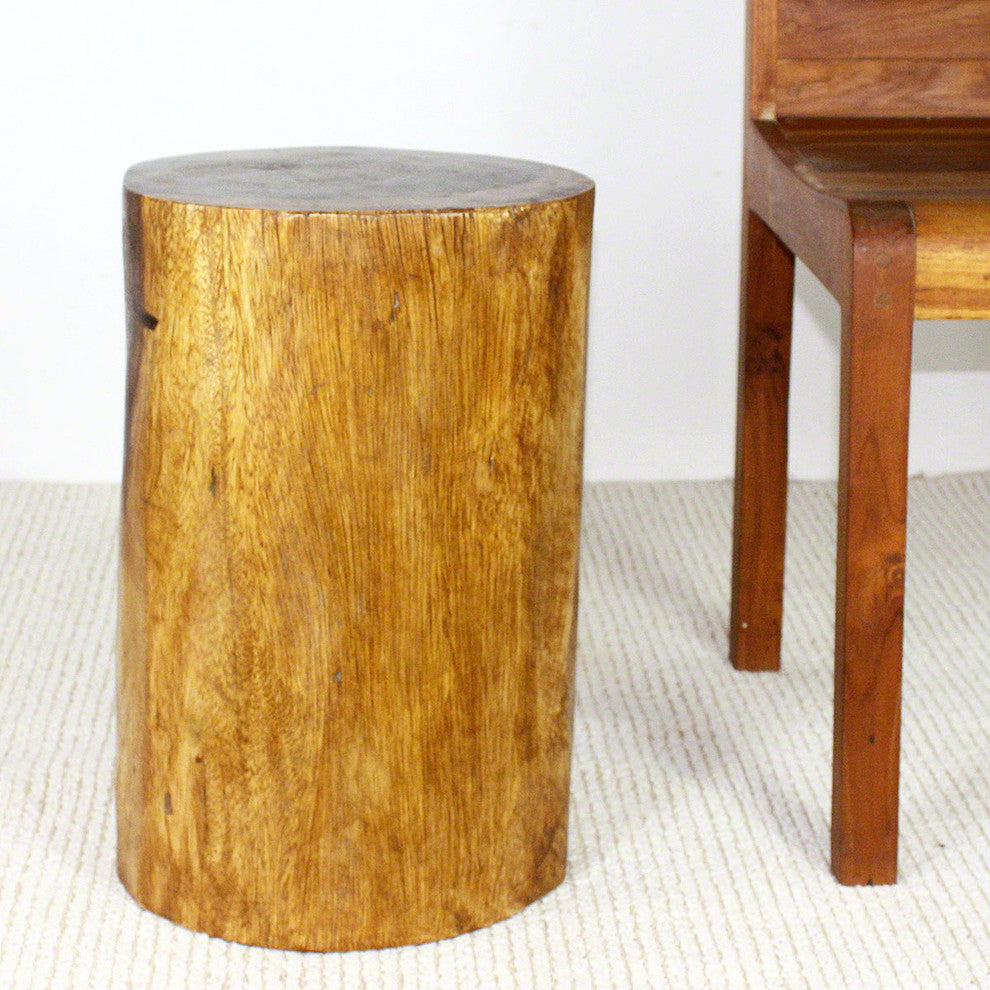 Haussmann Wood Stump Stool or Stand 11-14 in DIA x 18 in H Walnut Oil