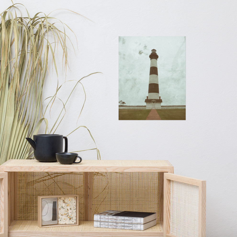 Coastal Wall Art: Bodie Lighthouse Landscape Photo Unframed Print, 16" X 20"