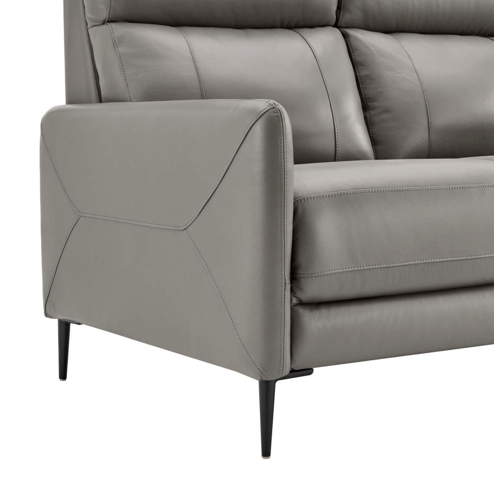 Sofa, Leather, Gray, Modern, Living Lounge Room Hotel Lobby Hospitality