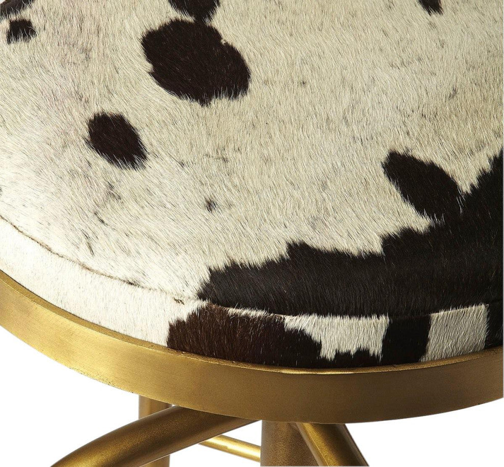 Rustic Gold Iron Adjustable Swivel Barstool
