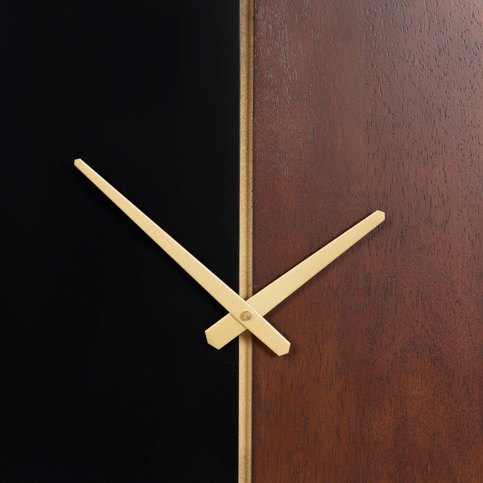 Keene Wall Clock, Walnut Brown/Black, 22"