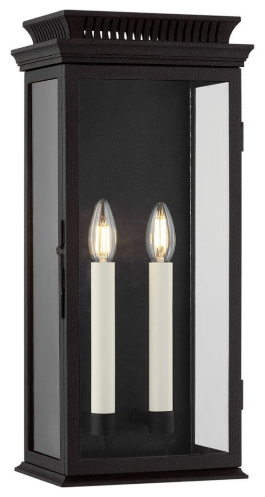 Louie Exterior Wall Sconce, Forged Iron