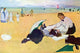 Small Girls on the Beach- Canvas Poster 20" x 30"
