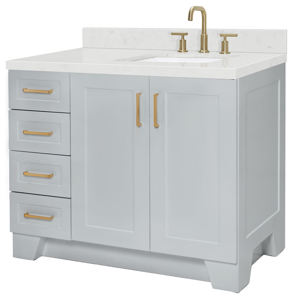 Ariel Taylor 42" Right Offset Single Rectangular Sink Bathroom Vanity