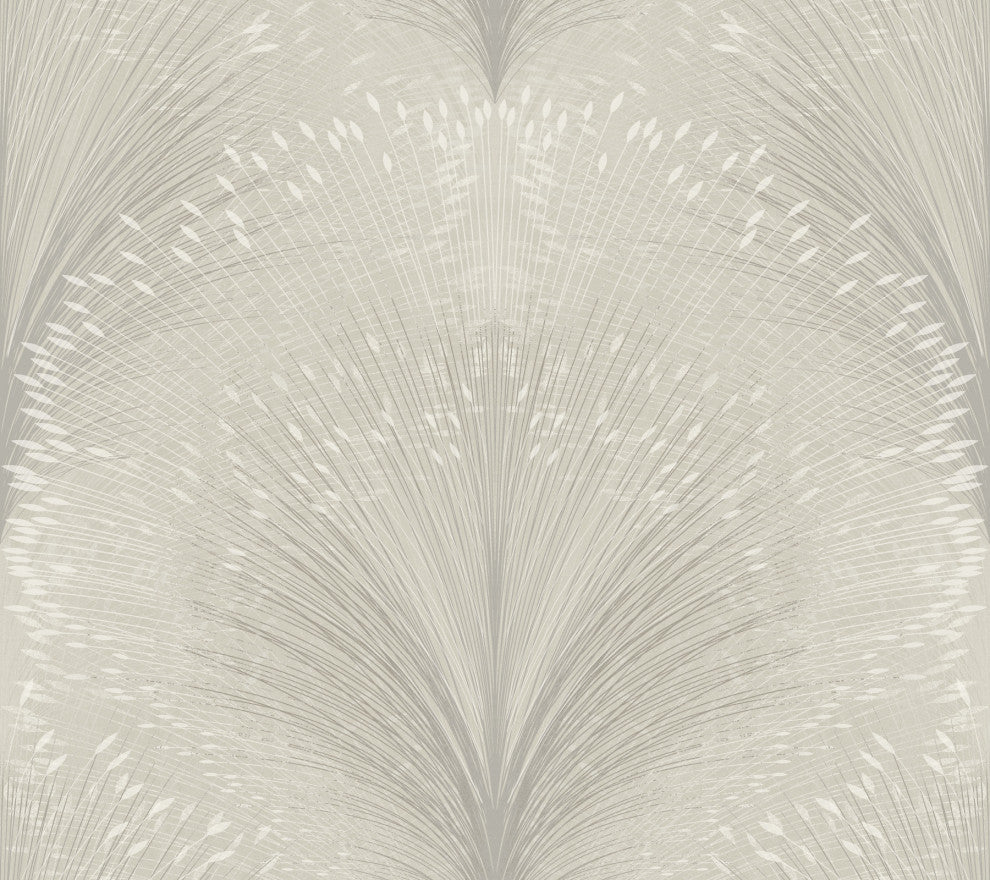 Grey Papyrus Plume Wallpaper
