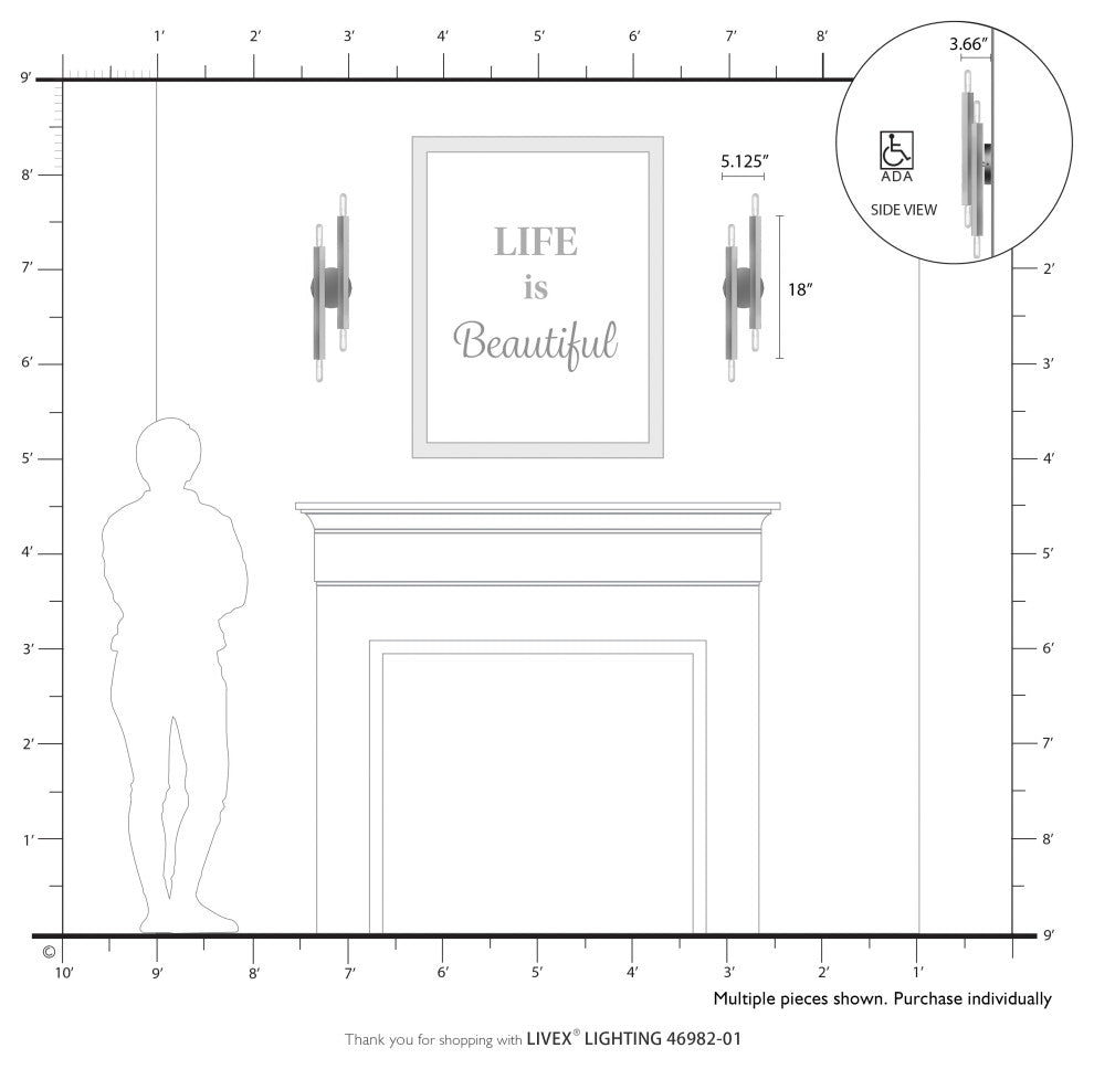 Livex Lighting Monaco 4-Light Antique Brass Sconce