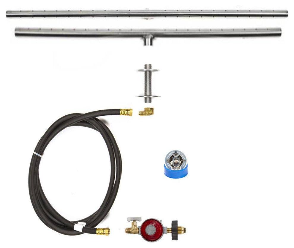 48" Low Profile T Burner and Complete Basic Propane Fire Pit Kit