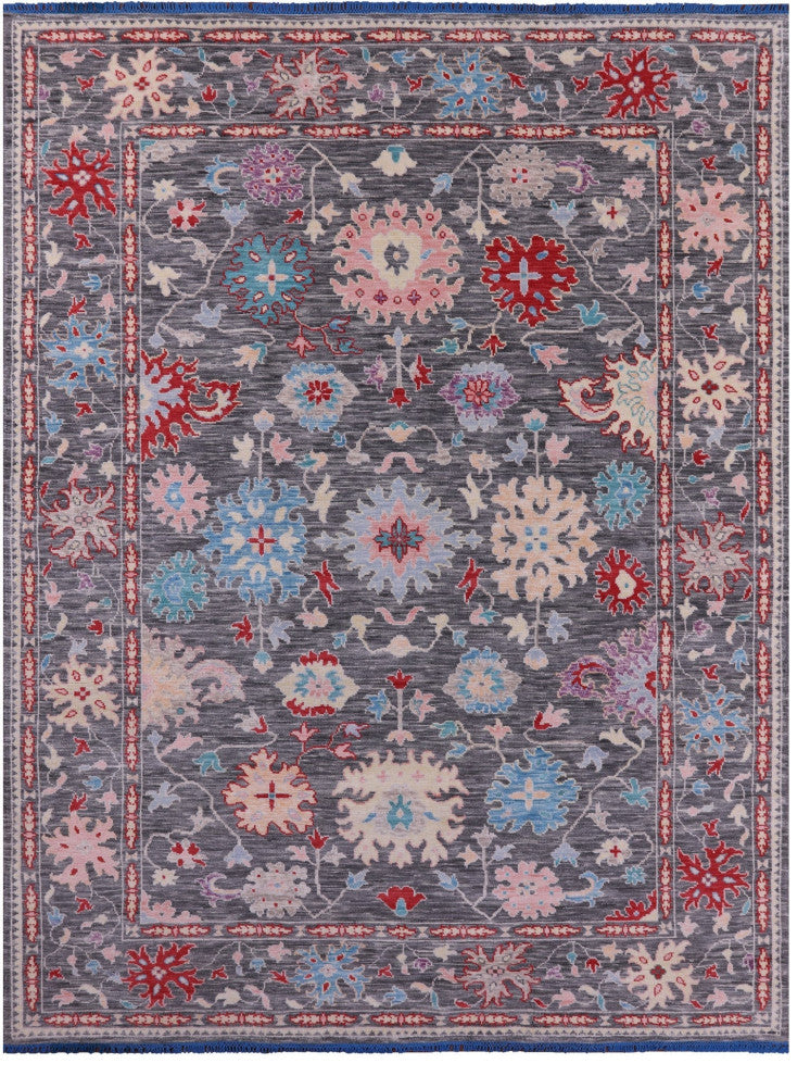 Turkish Oushak Handmade Wool Rug 8' 11" X 11' 11" - Q15661