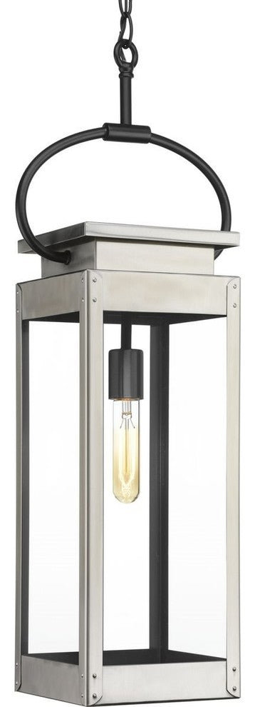 Progress Lighting Union Square 1-Light Hanging Lantern, Stainless Steel