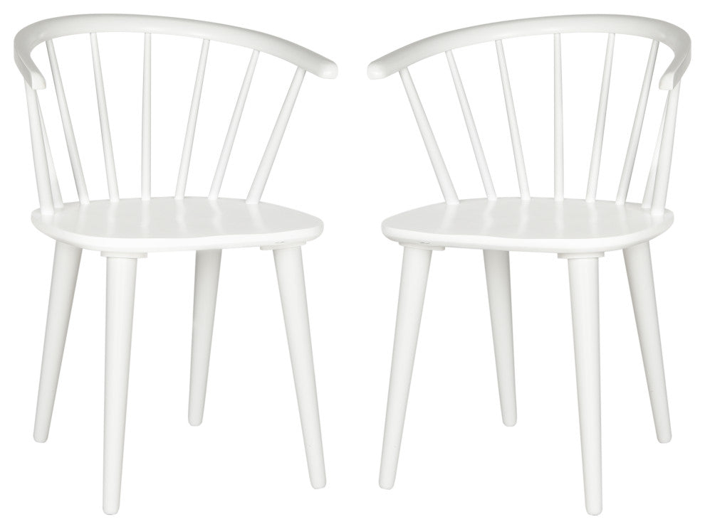Safavieh Blanchard Curved Spindle Side Chairs, Set of 2, White