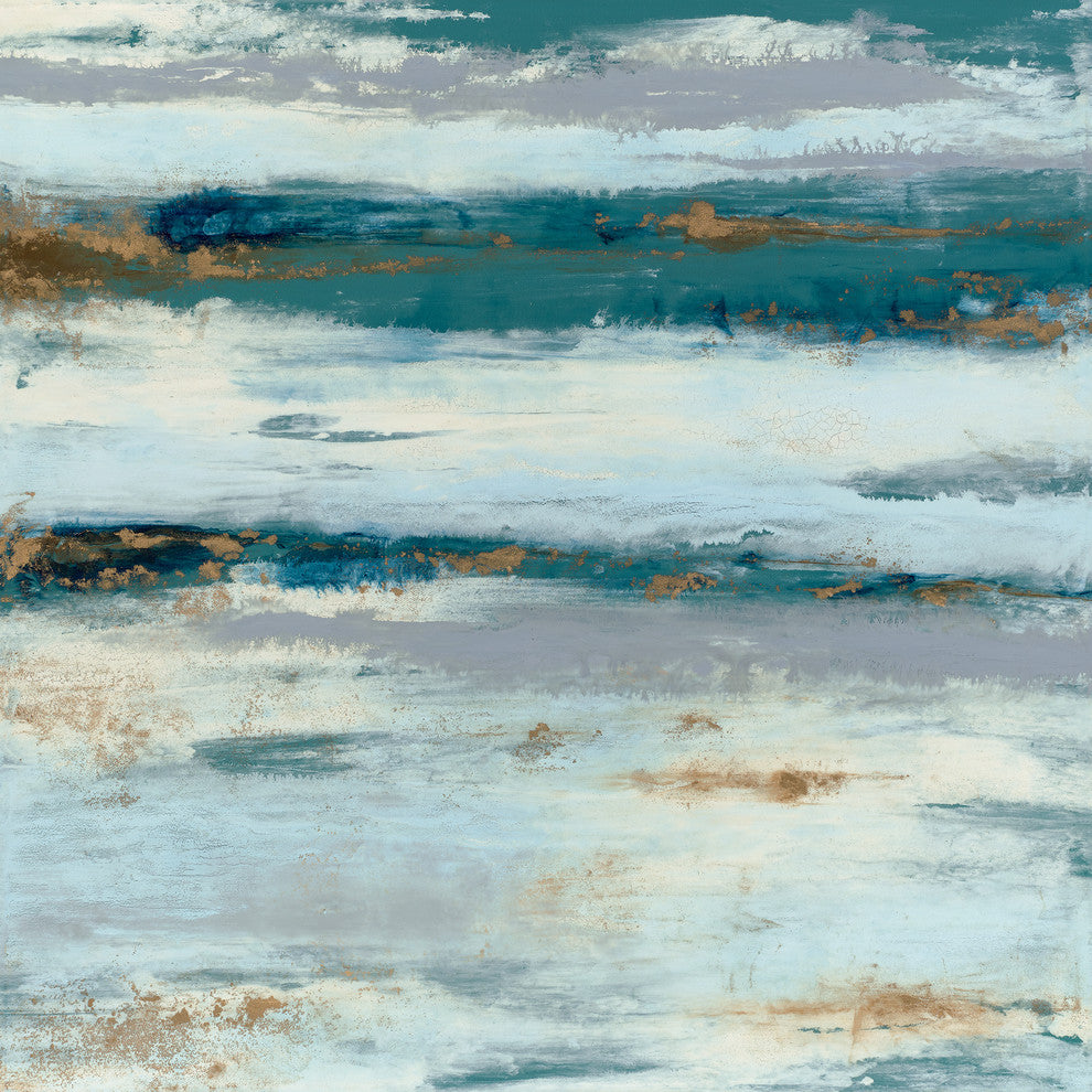"White Dash II" Gallery Wrapped Giclee Print On Canvas With Gel Texture