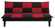 Microfiber Adjustable Sofa, Black and Red Checker