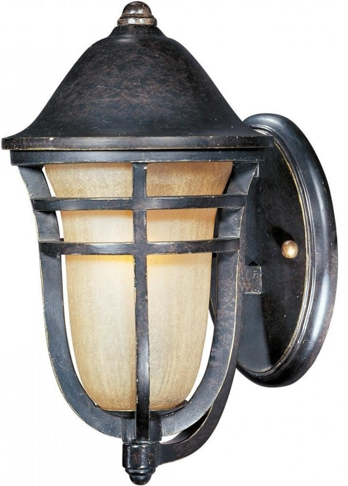 Maxim Westport VX 1-Light Artesian Bronze, Mocha Cloud Glass Wall Lantern