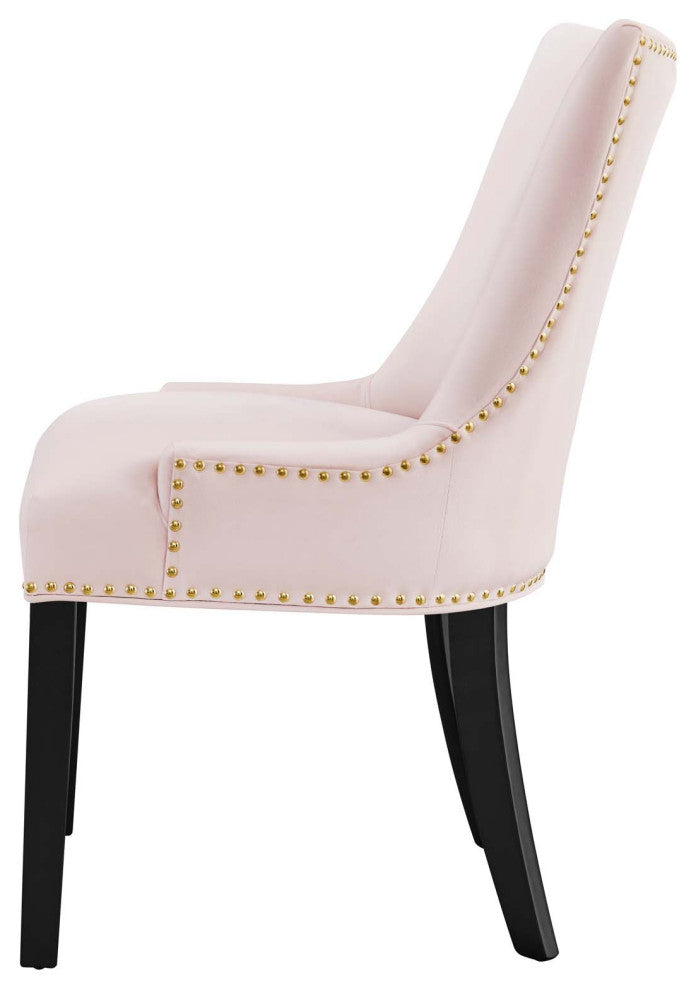 Dining Chair, Nailhead, Set of 2, Pink, Velvet, Modern, Cafe Bistro Hospitality