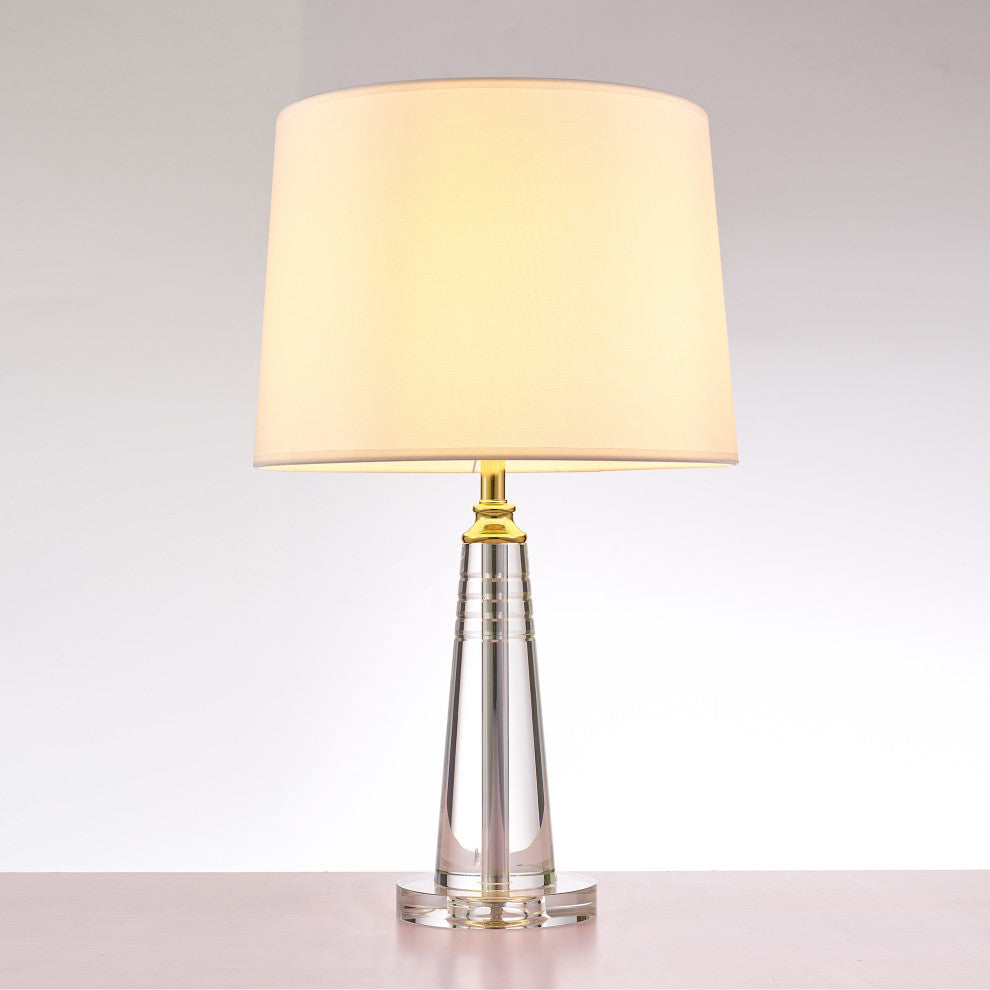 Pasargad Home Modus Collection Metal and Crystal Table Lamp Lights
