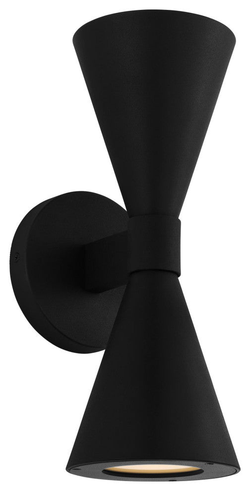 Albertine Small Outdoor Sconce, Textured Black