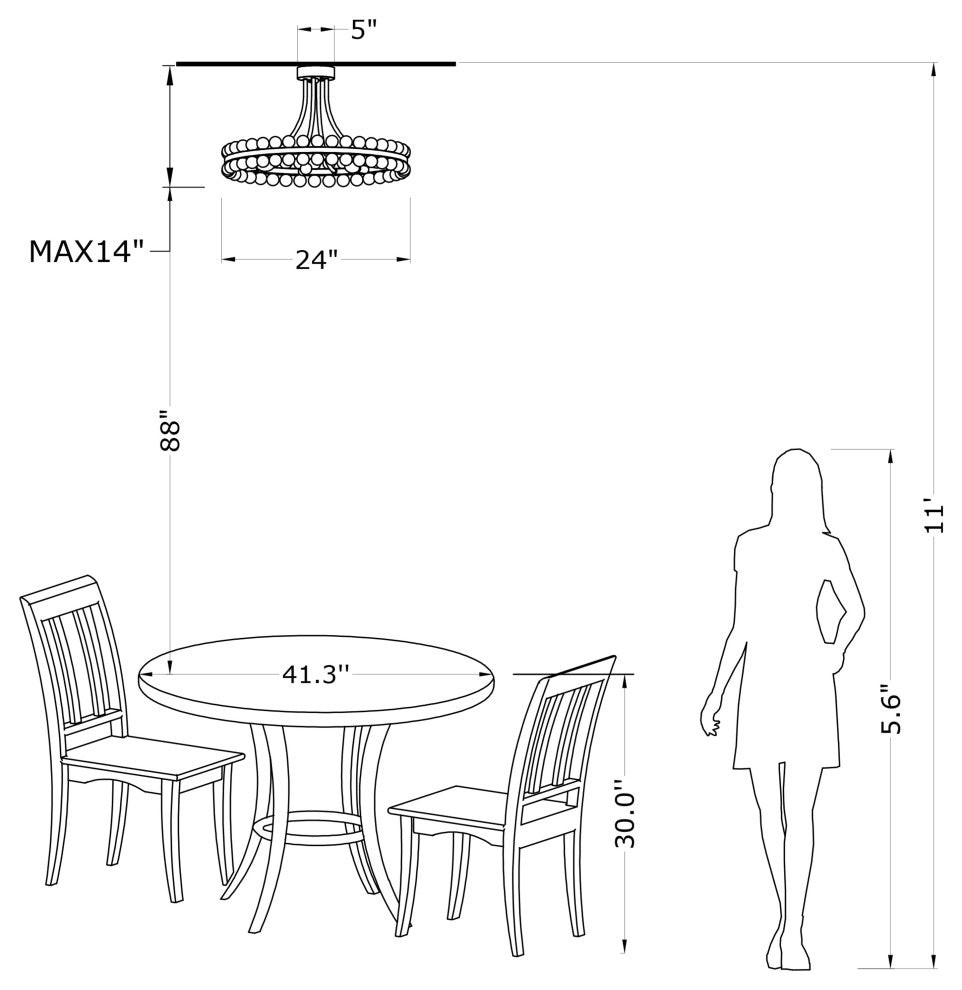 Cervine 8-Light Wagon Wheel Crystal Semi-Flush Mount, Brushed Champagne Silver