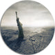 Statue Of Liberty In Dried Field, Landscape Disc Metal Wall Art, 11"