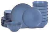 Stone Lain Rio Stoneware 24-Piece Dinnerware Set, Blue