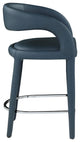Sylvester Faux Leather Stool, Navy