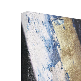 "Silver Cascade" Abstract Art on Silver Shagreen Wrapped Canvas Wall Art