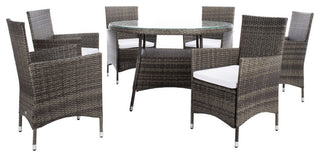 Safavieh Challe Dining Set, Grey Brown / White