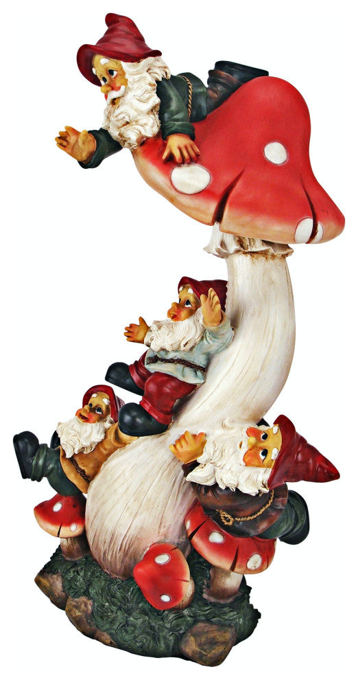 Mushroom Madness Garden Gnome Statue