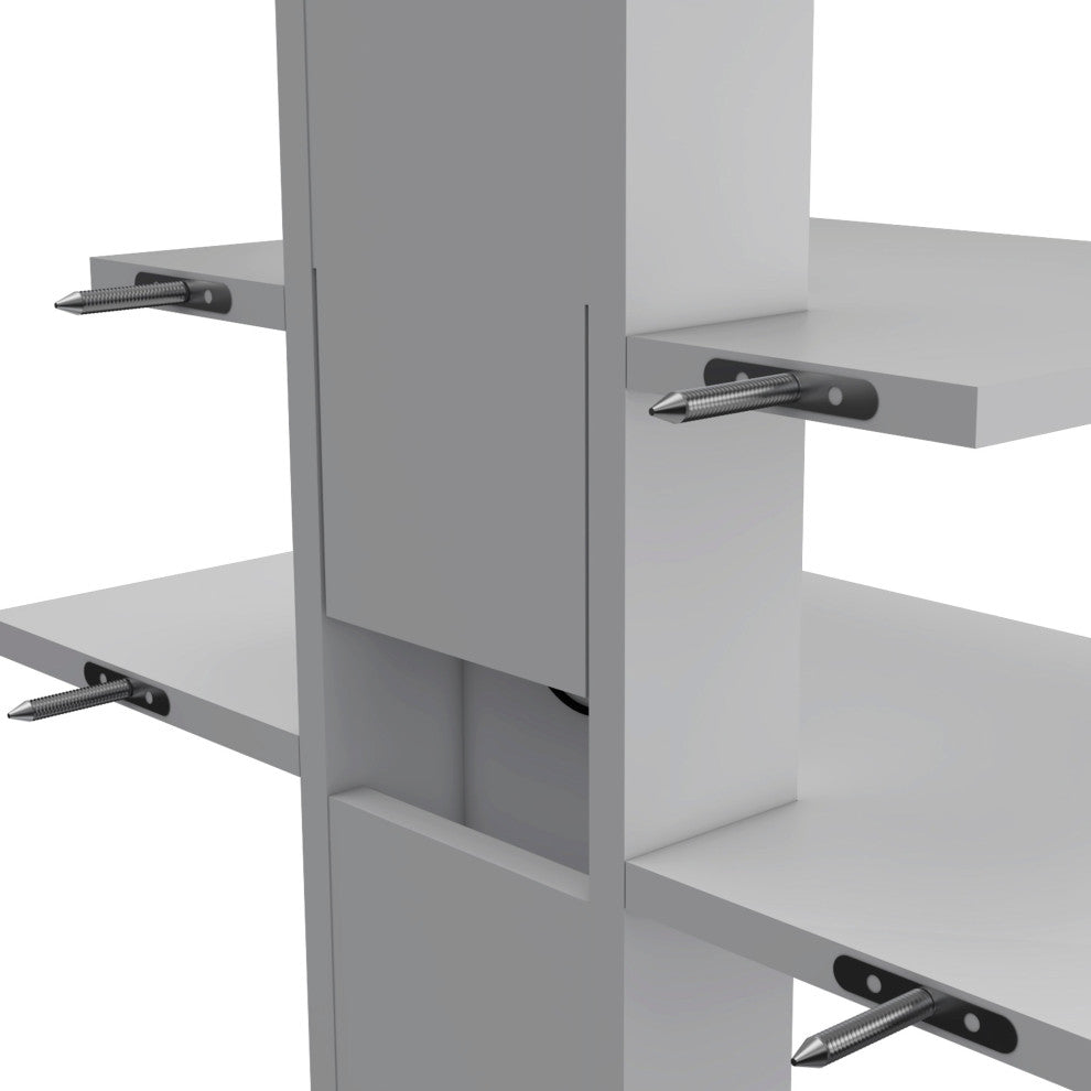 Minot Floating Shelf, Sleek Dual-Shelf Wall Unit with Cable Management
