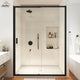 48-in x 72-in Framed Sliding Shower Door, Matte Black